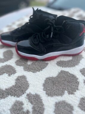 Jordan Kids Black and Red High-Top Sneakers